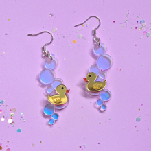 Load image into Gallery viewer, Bathtime duck earrings