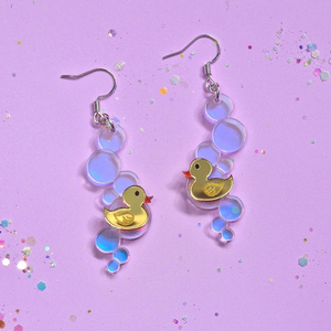 Bathtime duck earrings