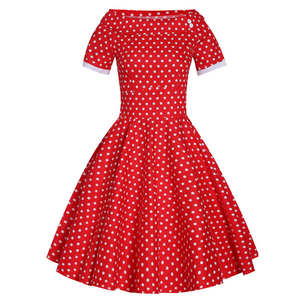 Darlene Red White Polka Dress