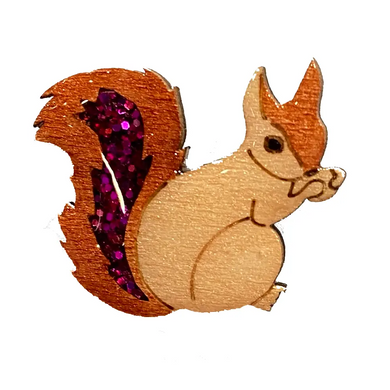 Brown Red Squirrel Pin