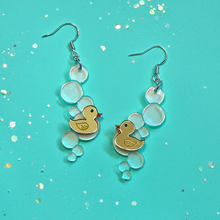 Load image into Gallery viewer, Bathtime duck earrings