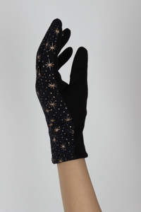 Aurora Cosmos Gloves Black Stars