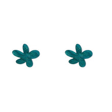 Load image into Gallery viewer, Erstwilder Flower Ripple Glitter Resin Stud Earrings Green