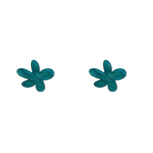 Erstwilder Flower Ripple Glitter Resin Stud Earrings Green