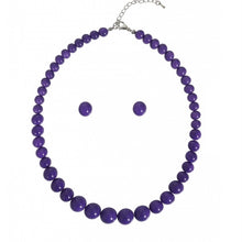 Load image into Gallery viewer, Natalie Bead Necklace Set Violet