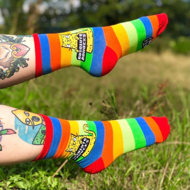 Katie Abey Absolute Bollocks Rainbow Socks