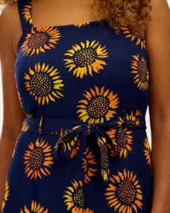 Harper Batik Jumpsuit - Navy, Sunflowers