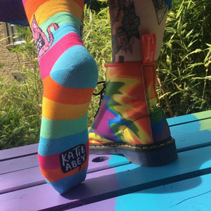 Katie Abey Off You Fuck Rainbow Socks