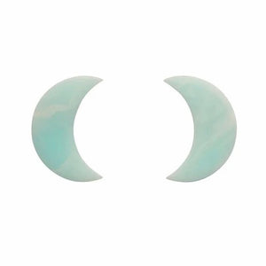 Erstwilder Crescent Moon Marble Resin Earrings Mint