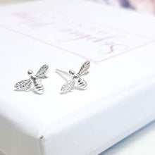 Load image into Gallery viewer, Sterling Silver Bee Studs