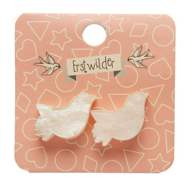 Erstwilder Bird Ripple Glitter Resin Stud Earrings