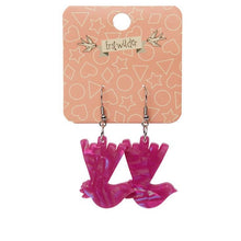 Load image into Gallery viewer, Erstwilder Wagtail Textured Resin Drop Earrings Fuchsia