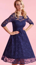 Load image into Gallery viewer, Madeline Long Sleeved Navy Dress