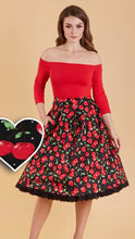 Load image into Gallery viewer, Carolyn Box Pleat Skirt Cherry Print