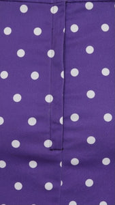 Collectif Polly Pretty Polka Pencil Skirt Purple