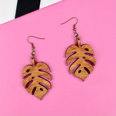 Monstera Leaf Earrings