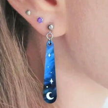 Load image into Gallery viewer, Cosmic Droplet Earrings Galaxy