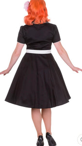 Penelope Diner Rockabily Dress Black & White