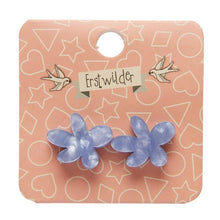 Load image into Gallery viewer, Erstwilder Flower Ripple Resin Stud Earrings Blue