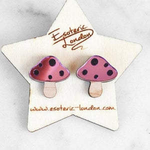 Toadstool Earrings Pink