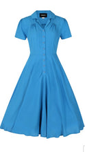 Load image into Gallery viewer, Gayle Plain Blue Swing Dress