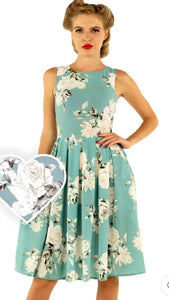 Annie Mint Floral Swing Dress