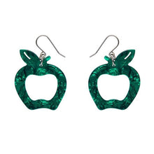 Load image into Gallery viewer, Erstwilder Eaten Apple Ripple Resin Earrings Green