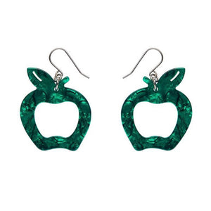 Erstwilder Eaten Apple Ripple Resin Earrings Green