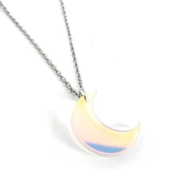Moon Charm Silver Mirror Necklace