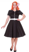 Load image into Gallery viewer, Penelope Diner Rockabily Dress Black &amp; White