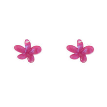 Load image into Gallery viewer, Erstwilder Flower Textured Resin Stud Earrings Fuchsia