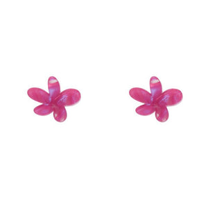 Erstwilder Flower Textured Resin Stud Earrings Fuchsia