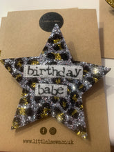 Load image into Gallery viewer, Glitter Star Birthday Badge