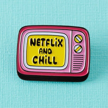 Load image into Gallery viewer, Punky Pins Netflix &amp; Chill Enamel Pin