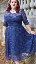 Load image into Gallery viewer, Madeline Long Sleeved Navy Dress