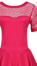 Load image into Gallery viewer, Tess Lace Sleeved Dress Hot Pink