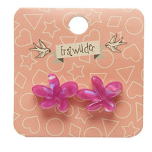 Load image into Gallery viewer, Erstwilder Flower Textured Resin Stud Earrings Fuchsia