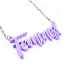 Load image into Gallery viewer, Feminist Necklace Lilac