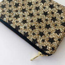 Load image into Gallery viewer, Gold Star Glitter Clutch