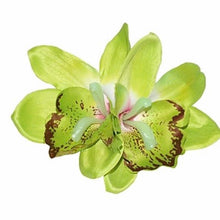 Load image into Gallery viewer, Double Orchid Hair Flower Green