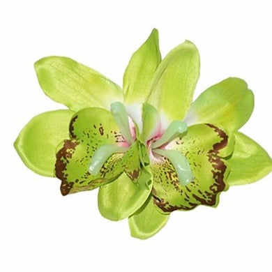 Double Orchid Hair Flower Green