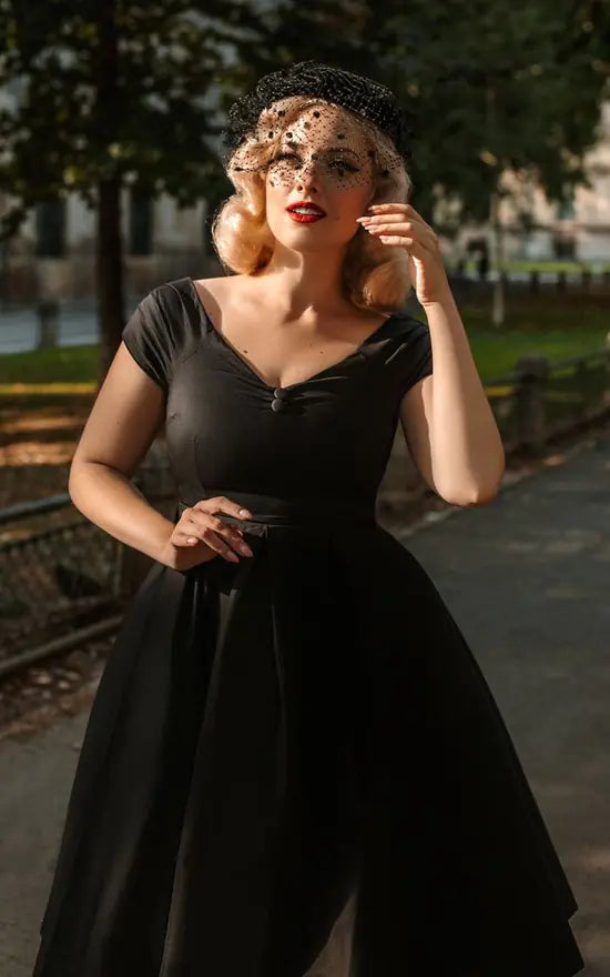 Black 50s dress best sale